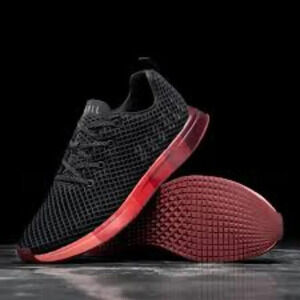 NOBULL Black Gradient Mesh Runner Sneakers Red Ombre Sole Womens 11.5